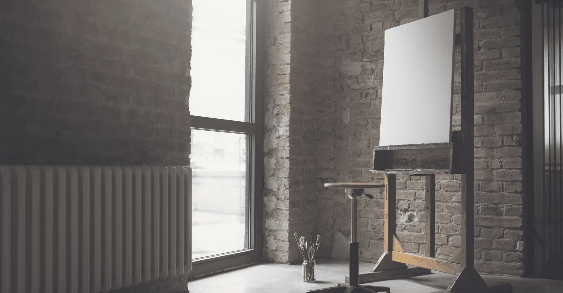 Featured artwork and artist studio collage